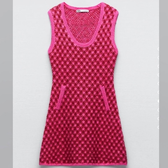 ZARA Pink Knit Dress - Picture 6 of 12